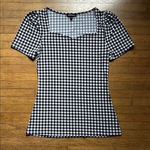 Express Monochrome Gingham Blouse